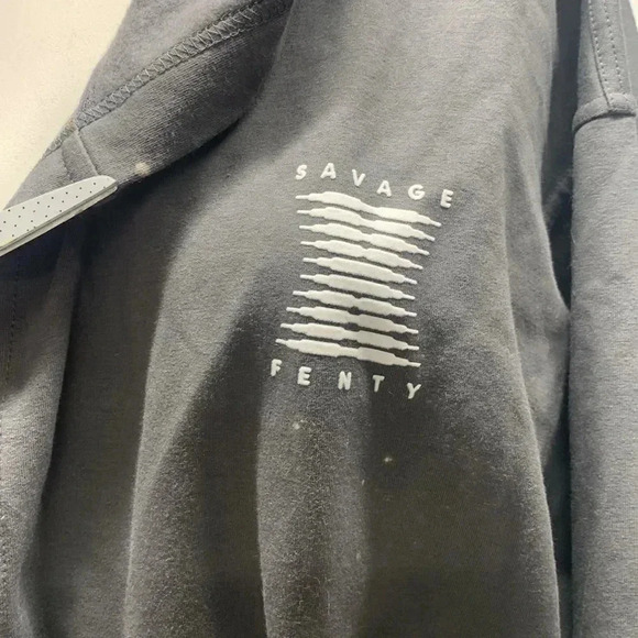 Savage X Fenty Bath Robe Forever Savage Showgirl Short Hooded Belted Gray XS S - Picture 12 of 13